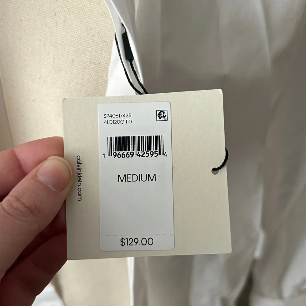 Calvin Klein Men's White Button Down‎ Shirt